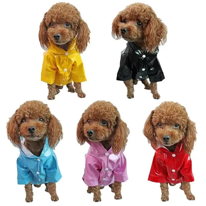 Veste imperméable pour chien, imperméable en PU pour petits chiens et chats, poncho réfléchissant po
