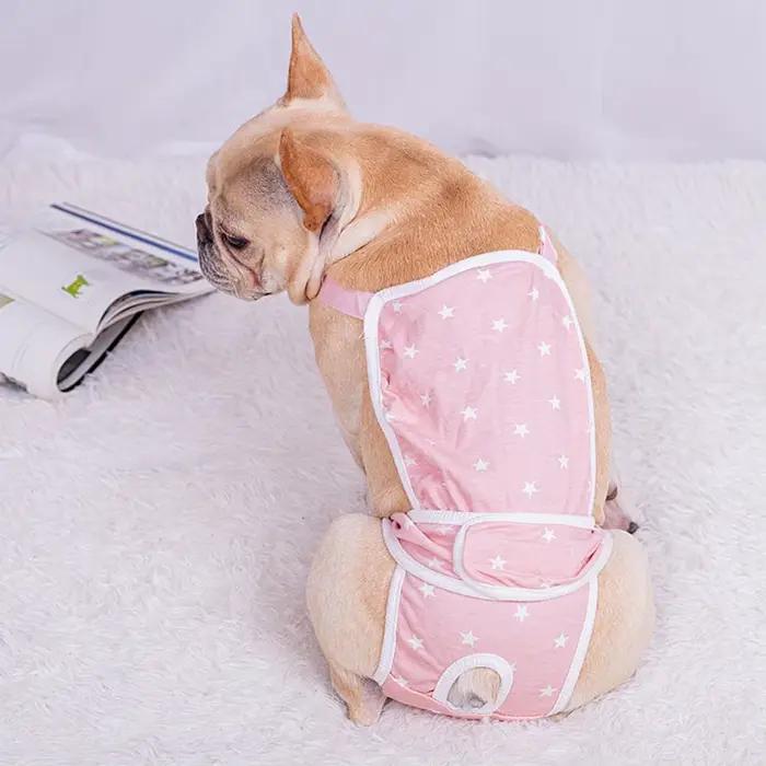 Couche-culotte en coton lavable pour animaux de compagnie, sous-vêtement pour chien femelle et chiot