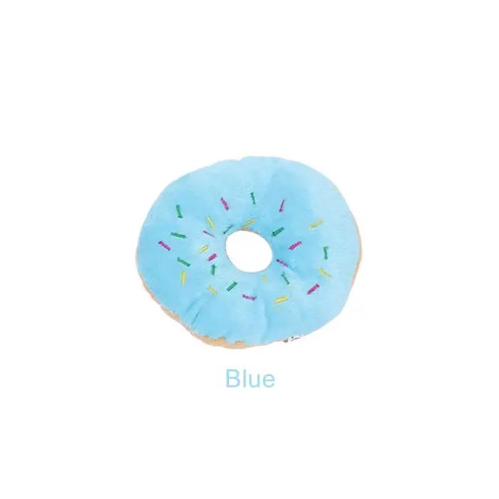Jouets en peluche doux pour chiens, en forme de donut, jouets à mâcher pour chiots, jouets sonores m