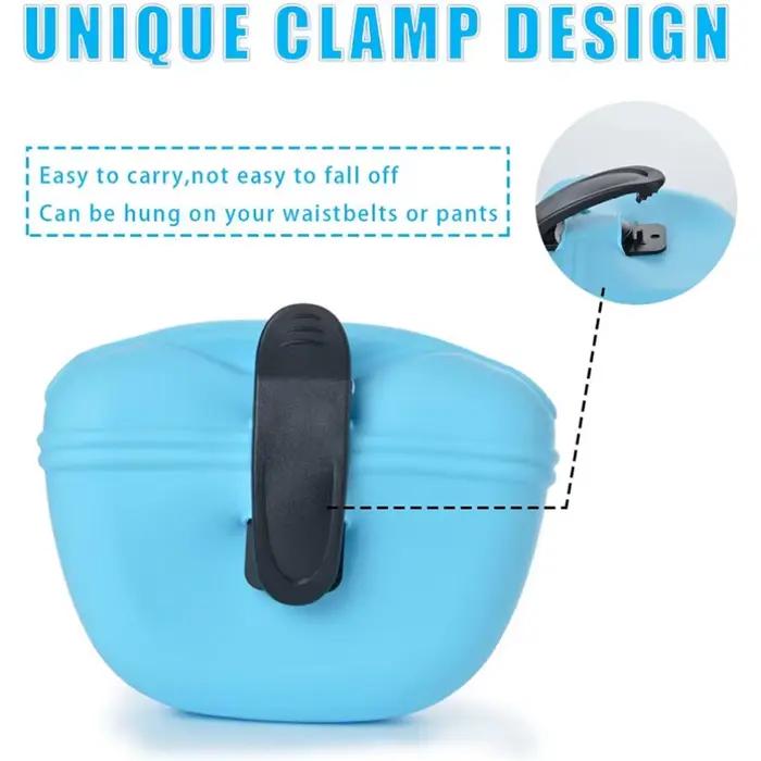 Sac de friandises en Silicone pour chien, sac de taille Portable pour chien, mangeoire d'extérieur, 