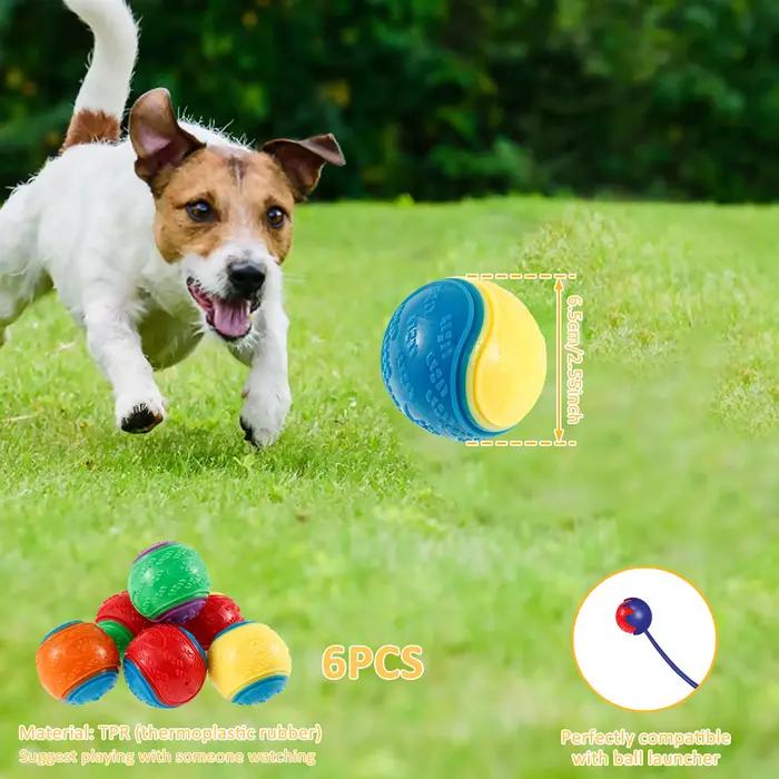 Boules grinçantes pour chiens, 6 pièces, jouets interactifs TPR, jouet à mâcher pour chien, nettoyag