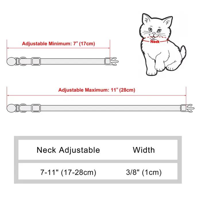 Collier de chat imprimé personnalisé, colliers réglables pour chaton et chiot, avec plaque d'identif
