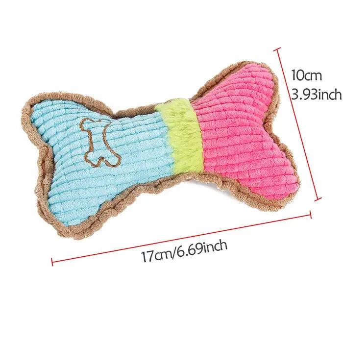 1pc jouets grinçants pour chiens, os en peluche chiens jouet à mâcher pour chiot de petite et moyenn