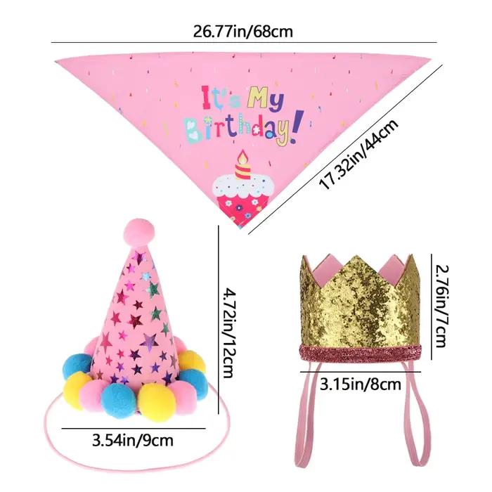 Casquettes d'anniversaire pour animaux de compagnie, conception de bavoirs mignons, vêtements de sau