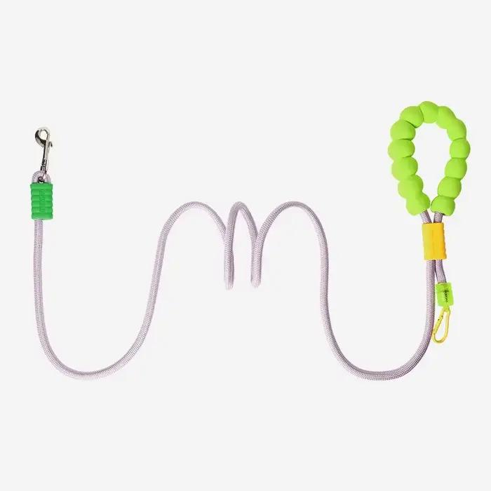 Laisse pour chien peut être portée, corps croisé, mousse, poignée en coton, couleur contrastée, cord