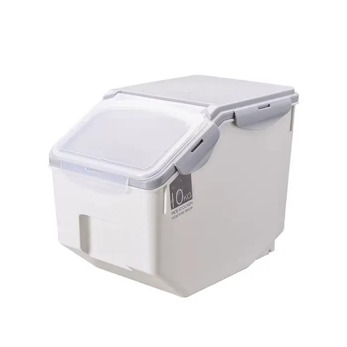 Récipient de stockage de nourriture pour animaux de compagnie, étanche aux mites, base de rouleau, s