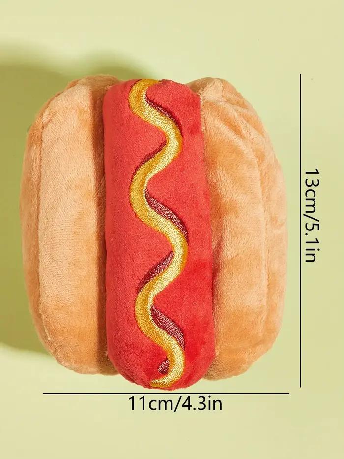 Jouet en peluche grinçant pour animaux de compagnie, conception de Hot Dog, jouet à mâcher Durable p