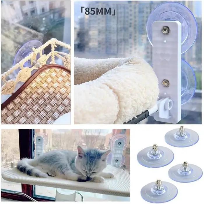 Tampons d'aspiration transparents avec vis pour chat, vis de perchoir de fenêtre pour chat, poids ma