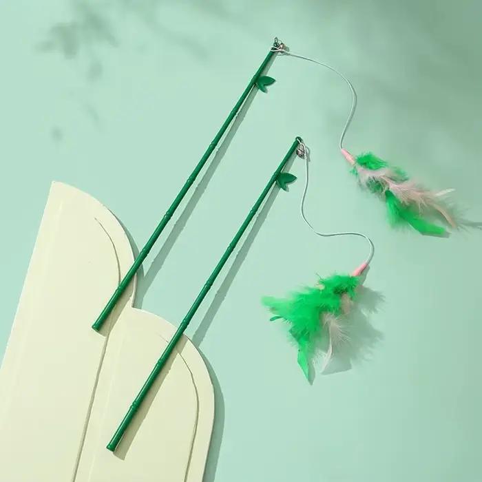 Jouets pour chats, baguette à plumes, jouet interactif pour chaton, avec Super ventouse détachable, 