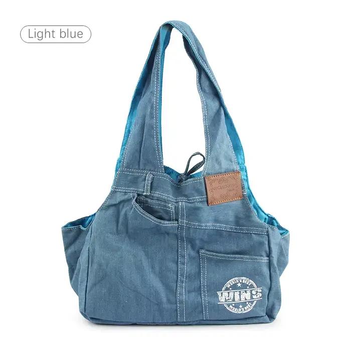 Sacs de transport en denim pour animaux de compagnie, sac de voyage lancé pour chiot, chat, mini chi