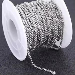 Reidgaller 10 mètres/rouleau chaînes de collier en métal en acier inoxydable plaqué or rose pour la 