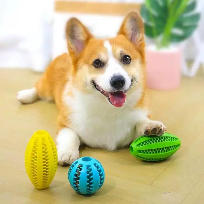 Jouets à mâcher pour chien, nettoyage des dents, boule de collation, en caoutchouc naturel, Super ré