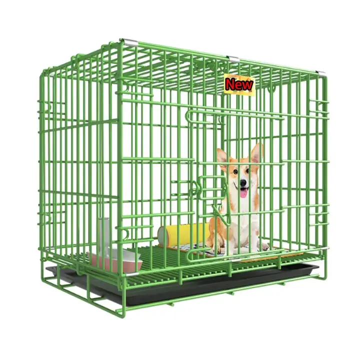 Cage à chien pliable en métal, vert, portable, pour la maison, idéal pour le golden retriever