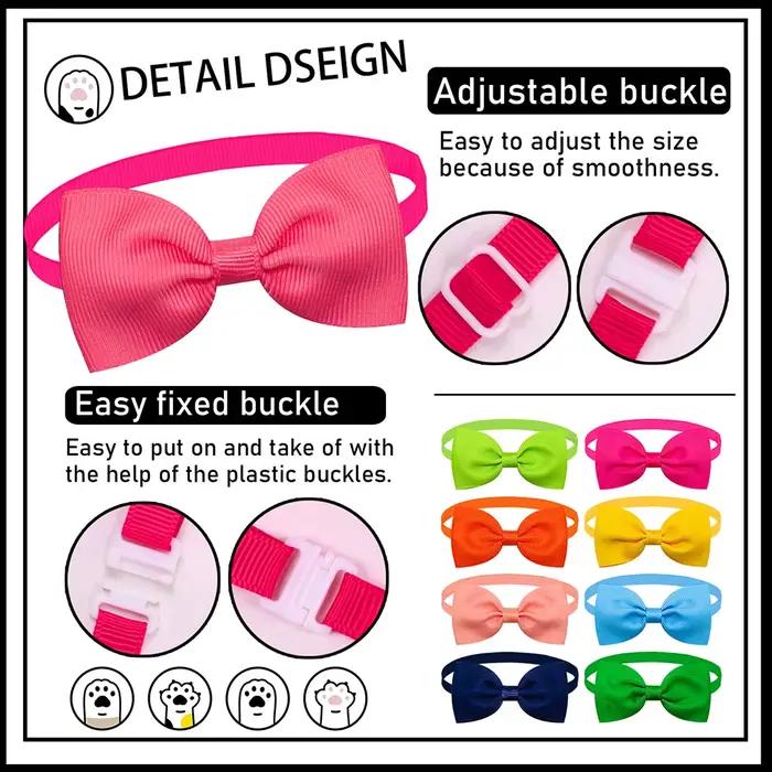 Accessoires pour chiens, nœud papillon réglable pour petit chien et chat, couleur unie, Style à pois