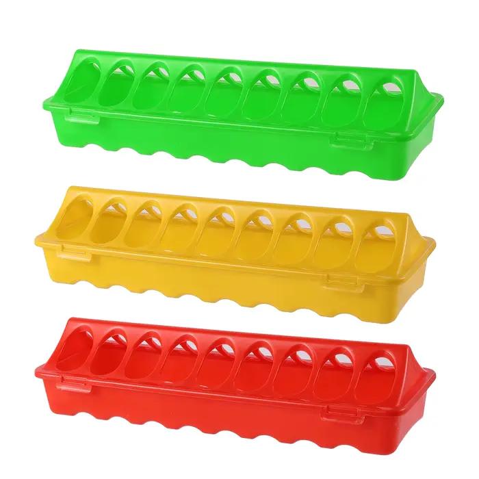 Mangeoire pour poulet 20/30/40/50Cm, Double rangée, 12/18/22/28 trous, pour volaille, alimentation à