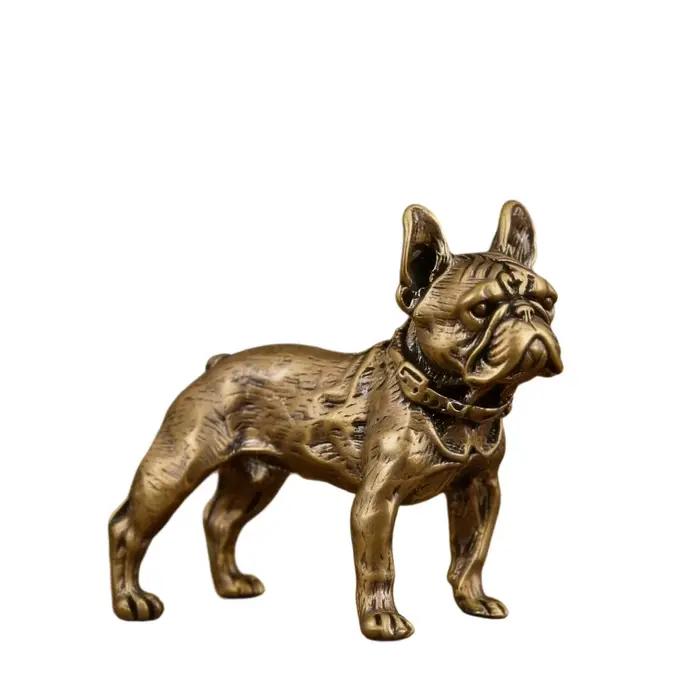 Statue de bouledogue français en laiton, figurines vintage de bouledogue français, ornements de bure