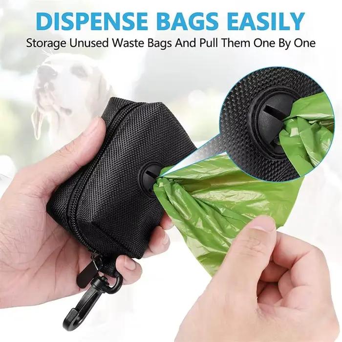 Support de sac de merde pour chien, fixation de laisse, Mini sac poubelle de voyage réglable, distri