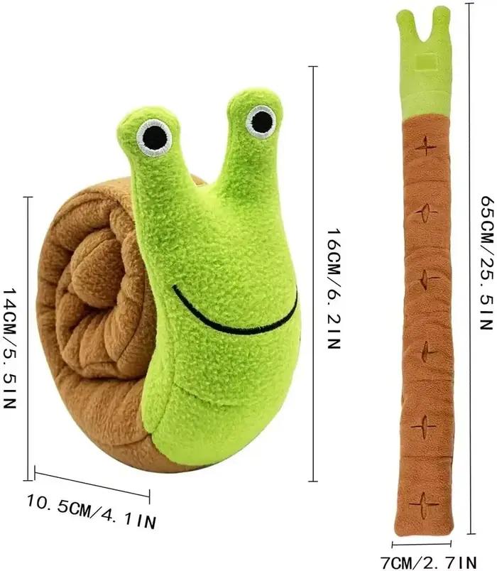 Jouets de grincement pour chiens, jouets d'escargots en peluche pour animaux de compagnie, nourritur