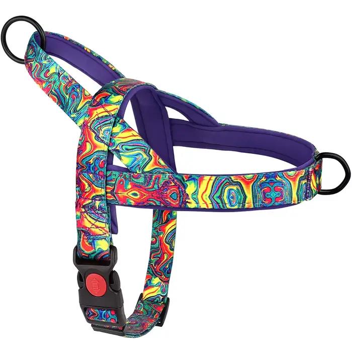 Harnais pour chien à contrôle rapide avec poignée, sans traction, gilet en Nylon pour chiens, imprim