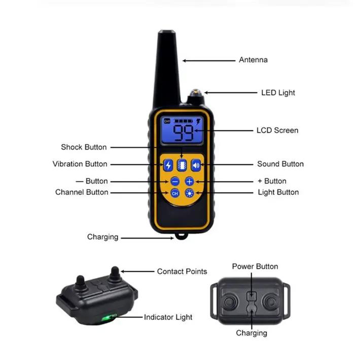 Collier de chien collier de formation pour chien électrique affichage LCD Rechargeable pour collier 