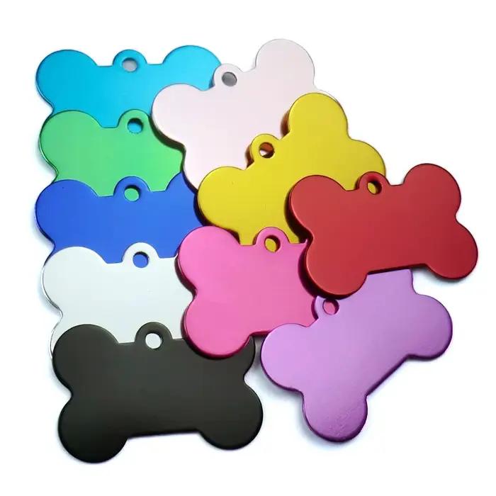 Étiquettes d'identification de chien, 100 pièces, gravure Laser, plaque signalétique, nom personnali