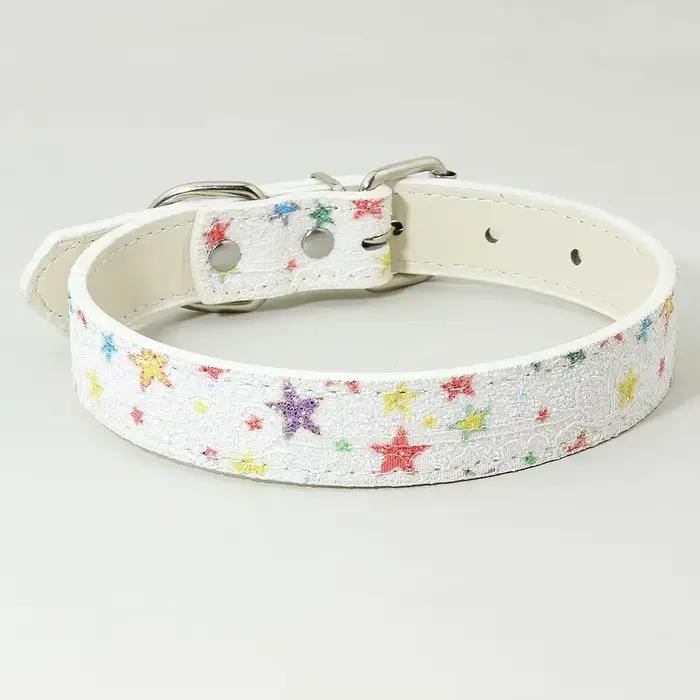 Collier pour chien moyen réglable, mode confortable étoile petit collier pour chat de compagnie, res