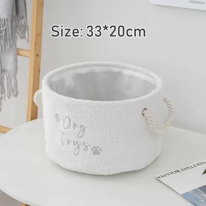 Panier à jouets en peluche pour chien, boîte de rangement pliable avec poignée confortable, adapté a
