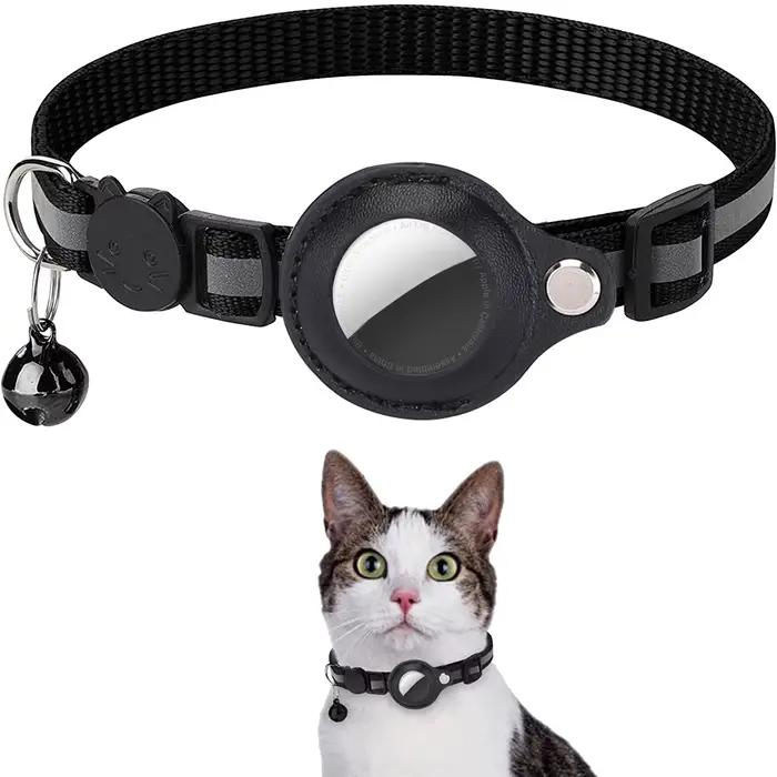 Collier de support AirTag pour chat, bandes réfléchissantes détachables, collier de chaton réglable,