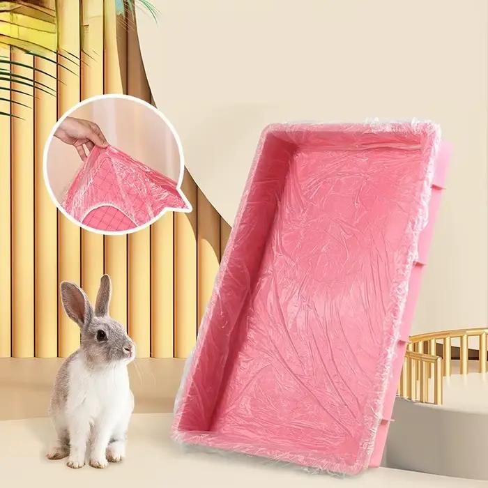 Revêtement jetable pour Cage à lapin, 50 pièces, tapis en plastique pour Cage à lapin, tampon de net