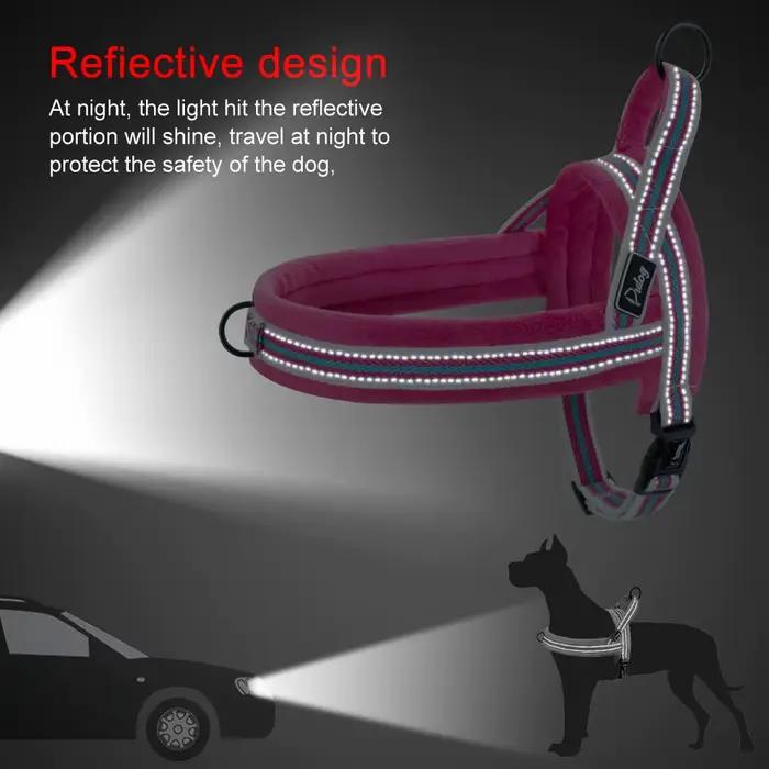 Harnais rembourré doux et chaud pour chien, gilet d'hiver sans traction, réfléchissant et réglable, 