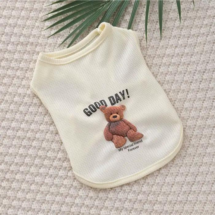 Vêtements pour chiens printemps été animal de compagnie chiot gilet chat Cool mousse ours imprimé ét