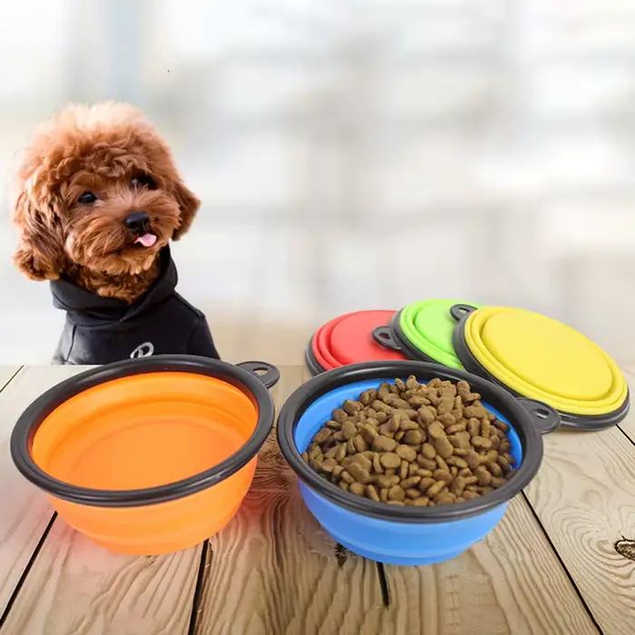 Grand bol pliable en Silicone pour chien et animal de compagnie, 350/1000ml, voyage en plein air, Po