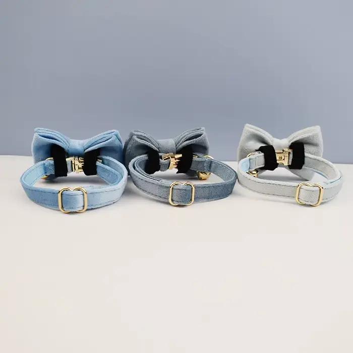 Collier pour chat mignon avec nœud papillon, collier personnalisé pour chat avec clochette, gravure,