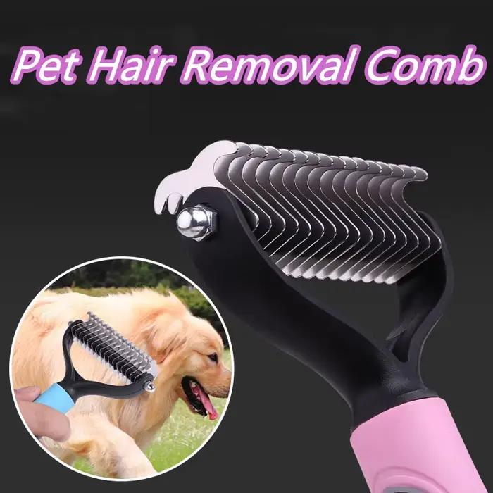 Peigne démêlant pour chiens et chats, brosse démêlante pour poils longs et bouclés, outil de toilett