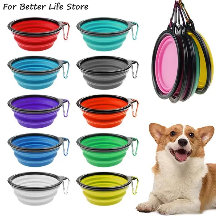 Gamelle en silicone souple pour chien, portable, pliable, voyage, nourriture, eau, sans odeur, 350ml