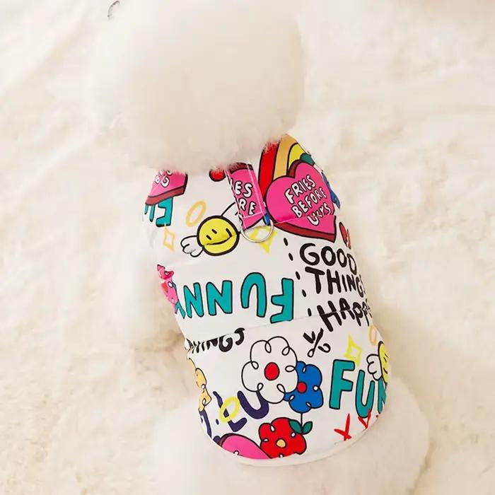 Mode imprimé chien doudoune mignon doux chien vêtements hiver chat veste manteau chaud chiot Costume