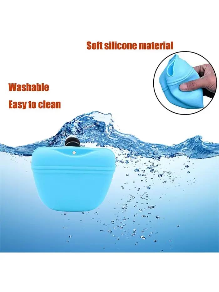Sac de friandises en Silicone pour chien, sac de taille Portable pour chien, mangeoire d'extérieur, 