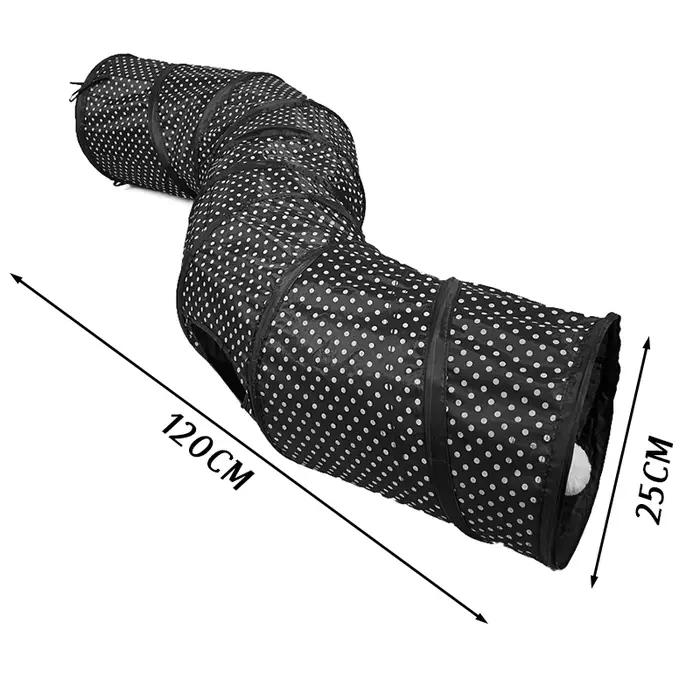 CAWAYI KENNEL Tunnel pour chat en forme de S trou pliable intérieur extérieur Tube Kitty Tunnel chat
