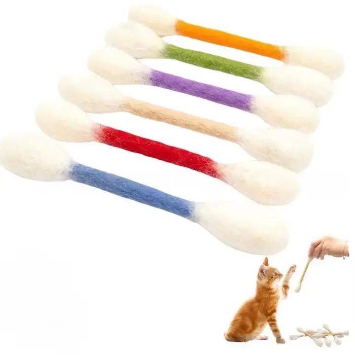 Bâtonnets de coton pour chat avec herbe à chat, bâton à mâcher pour chaton, pour l'ennui intérieur, 