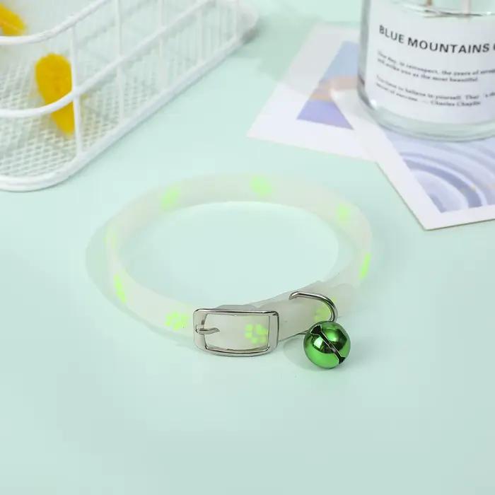 Collier Lumineux pour Chat, Collier Fluorescent Anti-Perte pour Petit Chien et Chat, Collier en Sili