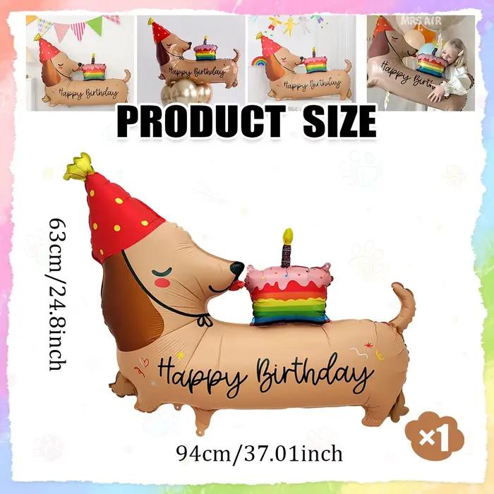 Ballon en aluminium motif chien saucisse de dessin animé pour anniversaire, décoration de fête sur l