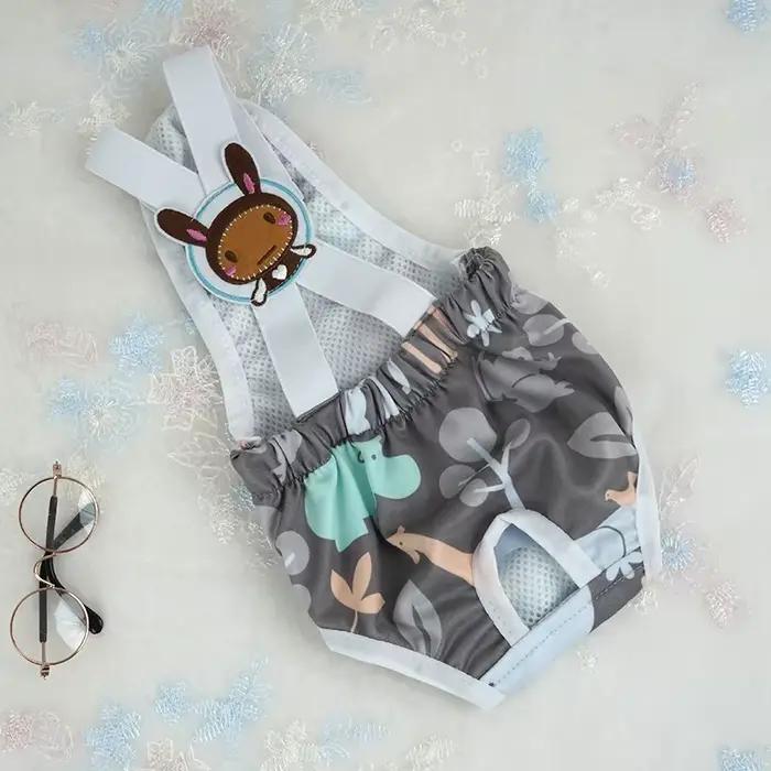 Short imprimé dessin animé pour chien, couche-culotte, pantalon physiologique sanitaire, culotte cou