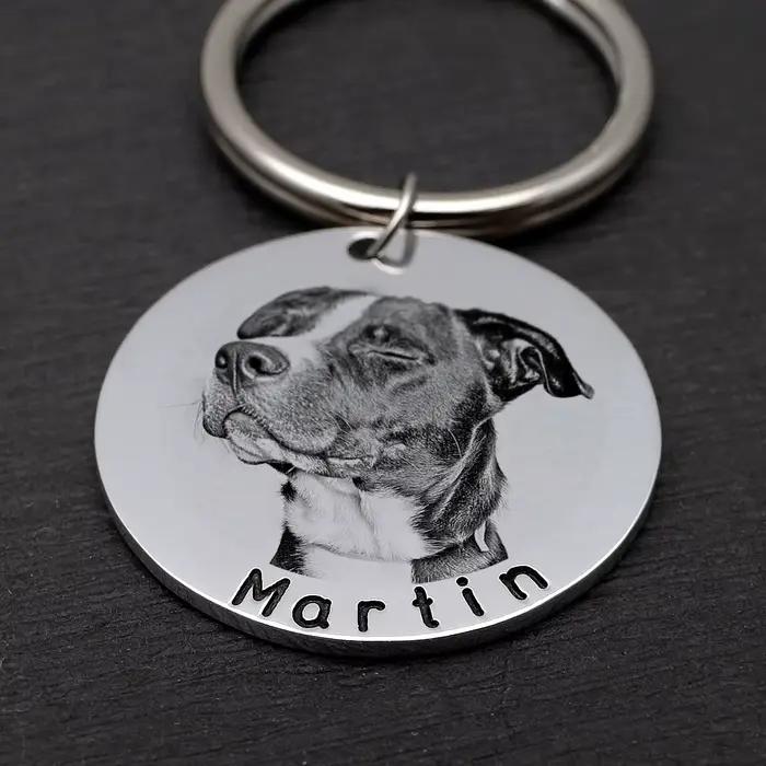 Plaque d'identification personnalisée pour chien avec photo, nouvelle médaille pour collier de chien