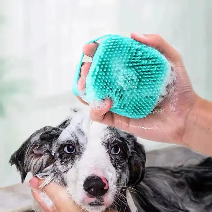 Brosse de bain en Silicone pour animaux de compagnie, brosse de nettoyage de Massage pour chat, bros