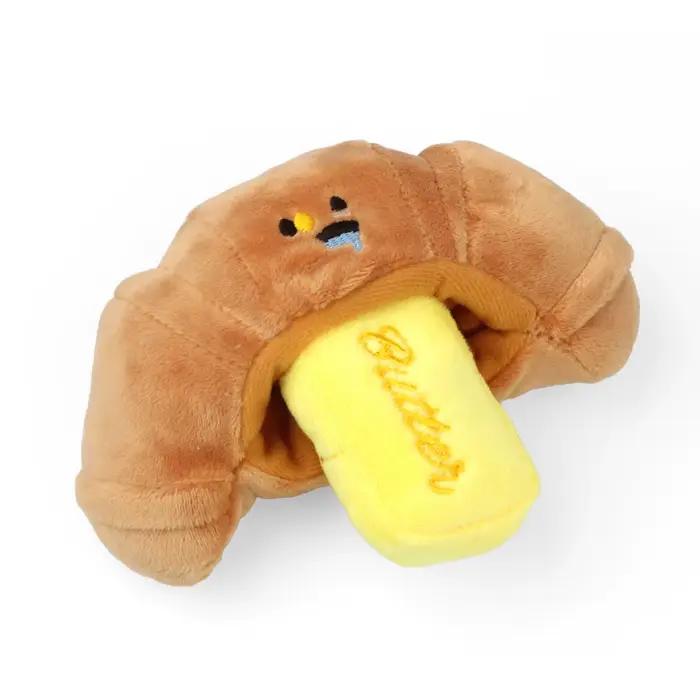 Croissant jouet pour chiens de compagnie en peluche soulager l'ennui chien jouets à mâcher nettoyage