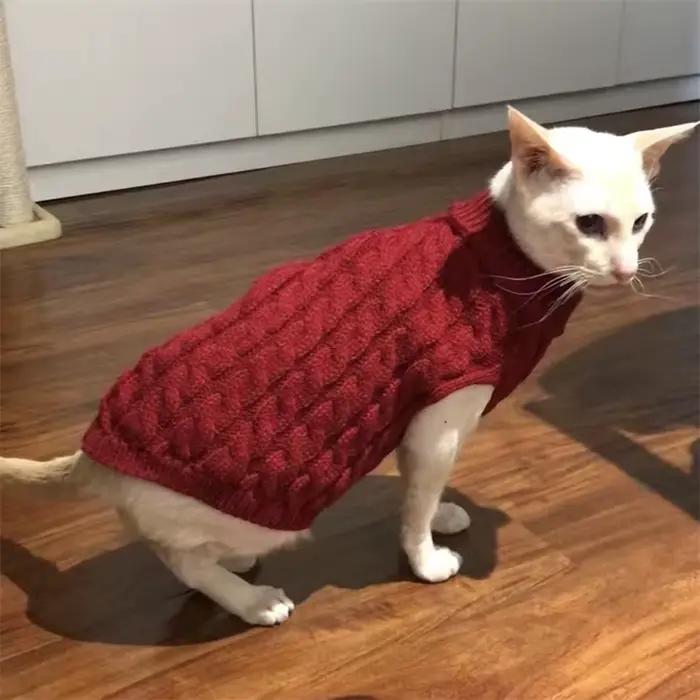 Chat chiot chandails automne hiver animal tricoté pull pull pour petits chiens chats chaton pulls Sp