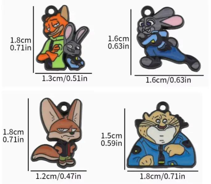 Breloques en émail mignonnes de dessin animé, 10 pièces, pendentifs pour la fabrication de bijoux, c