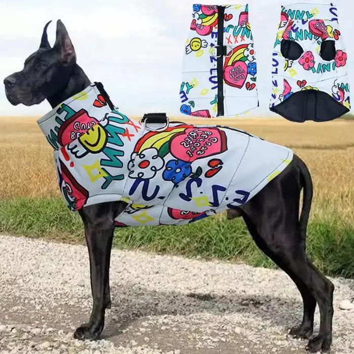 Veste imperméable pour grand chien, manteau d'automne et d'hiver pour animaux de compagnie avec bouc