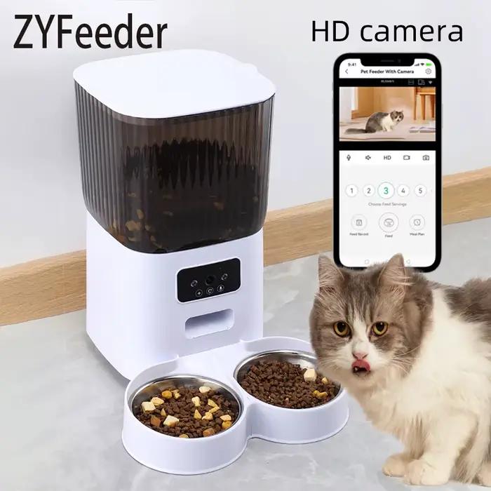 Distributeur automatique de nourriture pour animaux de compagnie 5L avec caméra, distributeur intell