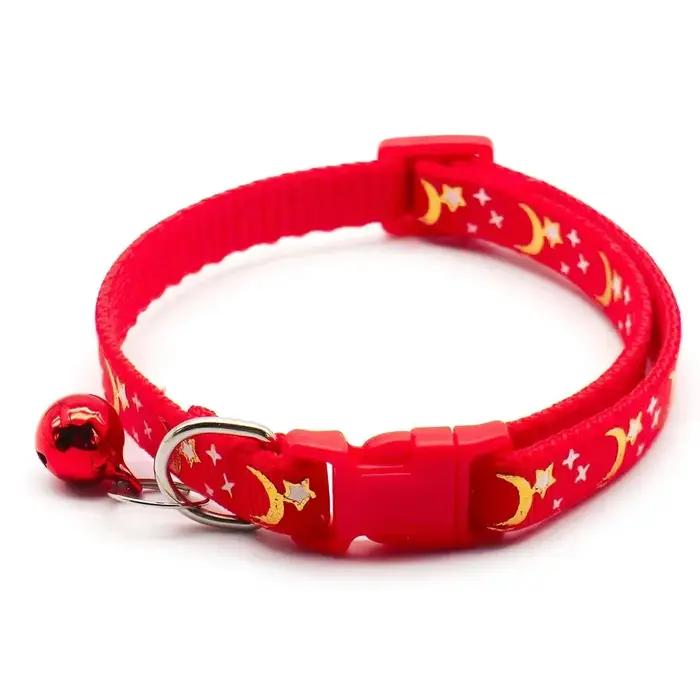 Accessoires pour chiens collier de chien réglable étoiles de lune de dessin animé avec cloche collie